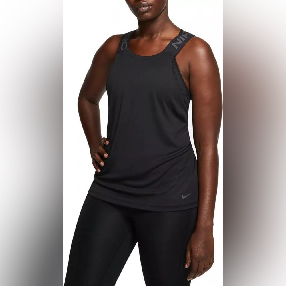 Nike | Pro Dri-FIT Elastika Training Tank Top Black Cross-Back Design Size XL